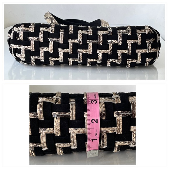 Nancy Gonzalez Python Suede Woven Snake Skin Purse Bag Colombia Rare - Picture 13 of 15